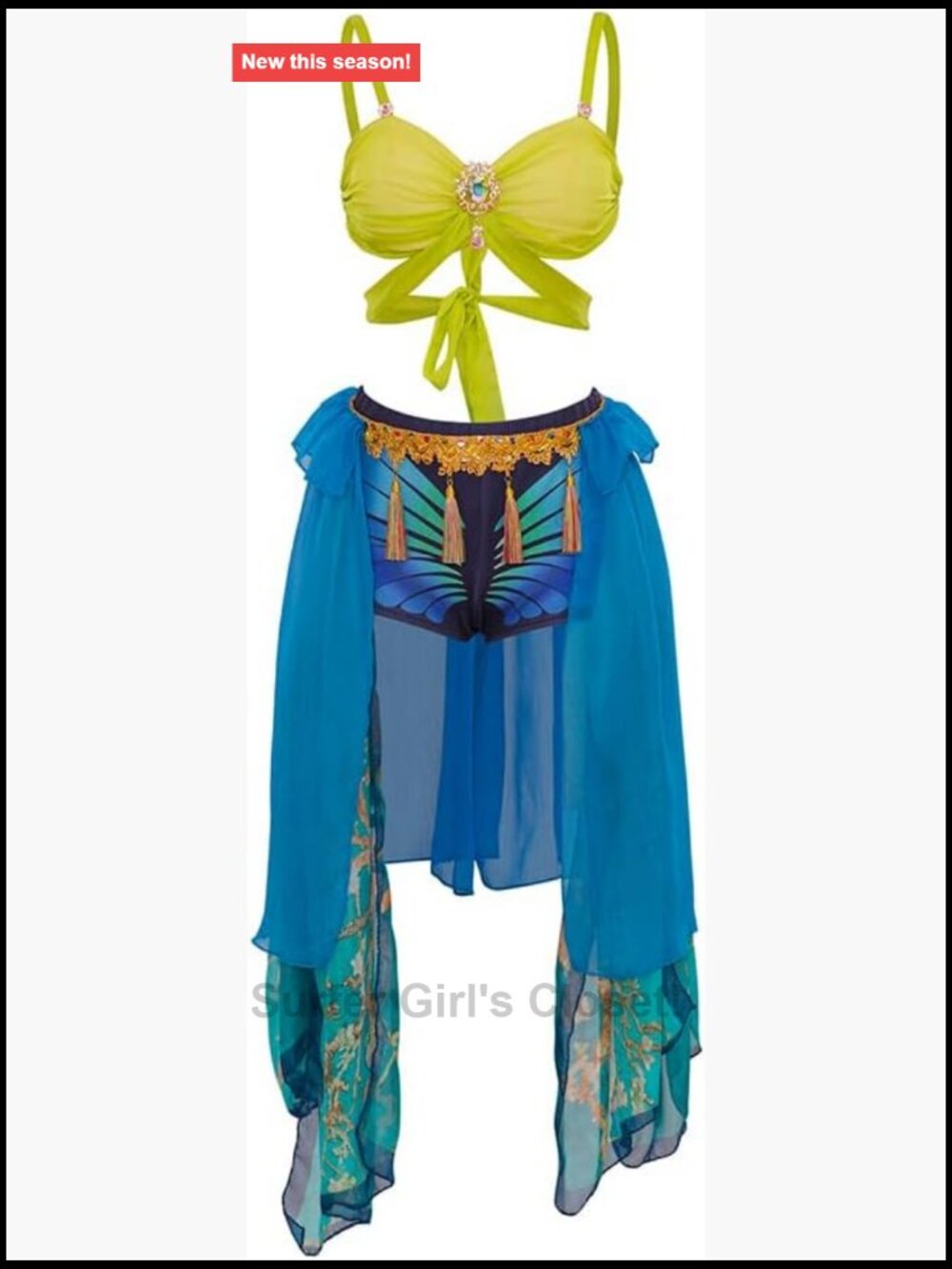 Sexy Slave Costume Set Bra and Butterfly Shorts for Women